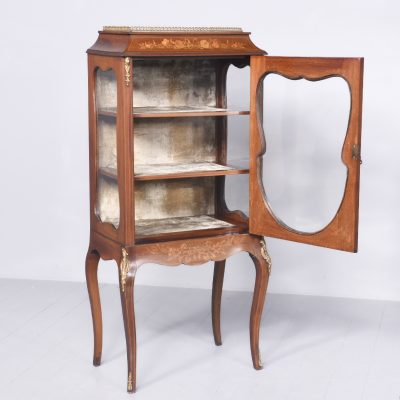 Quality Marquetry Inlaid Mahogany Late Victorian Display Cabinet - Image 12