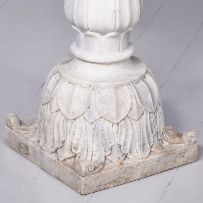 Circular Grand Tour Style Specimen Marble Table on a Carved White Marble Base - Image 2