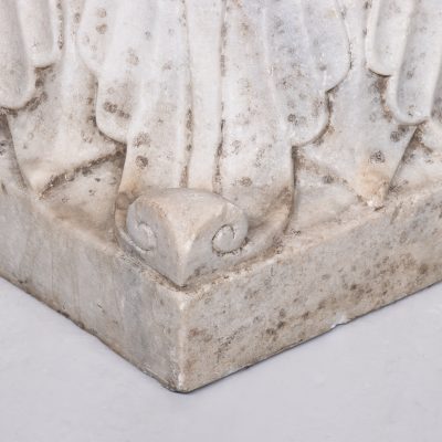 Circular Grand Tour Style Specimen Marble Table on a Carved White Marble Base - Image 4