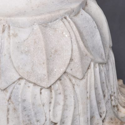 Circular Grand Tour Style Specimen Marble Table on a Carved White Marble Base - Image 5