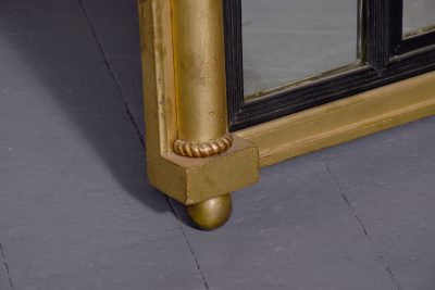 Neat-sized, Regency period gilded triptych overmantel mirror with acanthus decorated columns. - Image 2