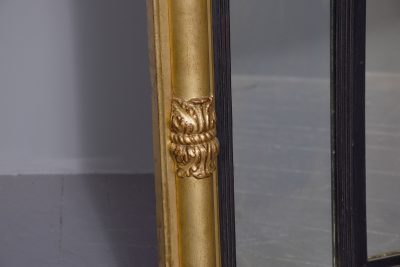 Neat-sized, Regency period gilded triptych overmantel mirror with acanthus decorated columns. - Image 3