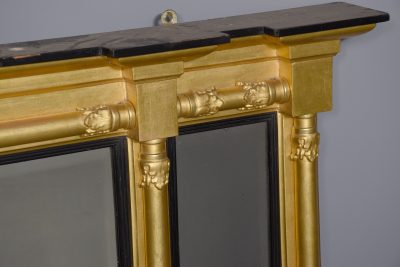Neat-sized Regency gilt overmantel beveled-edge mirror - Image 3
