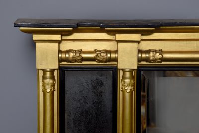 Neat-sized Regency gilt overmantel beveled-edge mirror - Image 4
