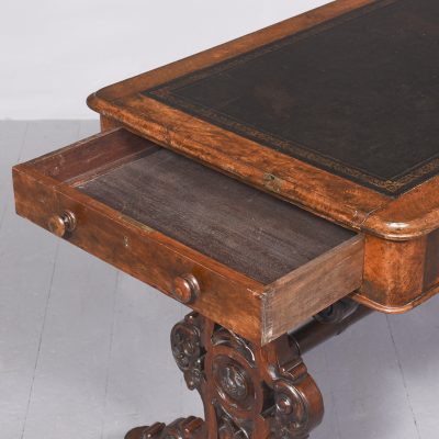 Quality William IV Pollard Oak Freestanding Library/Writing Table - Image 3
