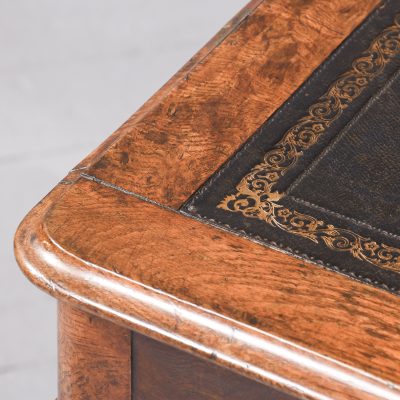 Quality William IV Pollard Oak Freestanding Library/Writing Table - Image 4