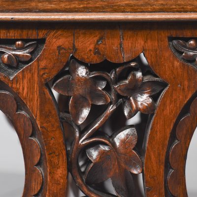 Quality William IV Pollard Oak Freestanding Library/Writing Table - Image 8