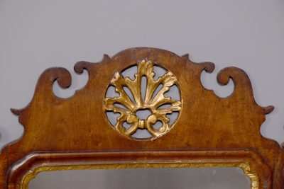 George 3rd gilt and mahogany Chippendale style fretted wall mirror - Image 2