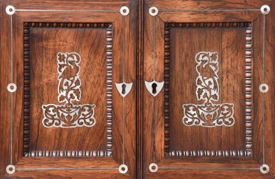 Exceptional Victorian Mother-of-Pearl Inlaid Rosewood Cabinet - Image 4