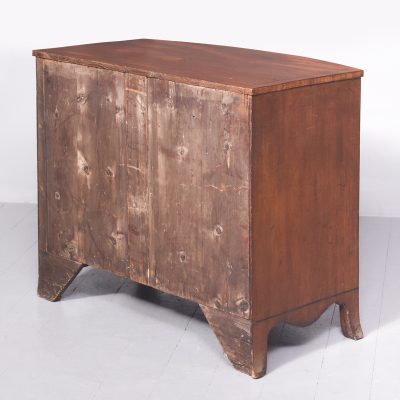 Neat-Sized George III Inlaid Bow-Fronted Mahogany Chest of Drawers - Image 9
