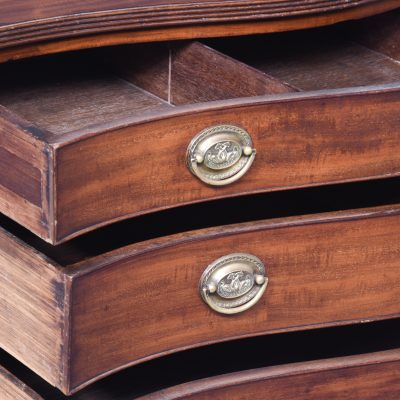 Neat Size George III Mahogany Serpentine-Front Chest of Drawers - Image 10