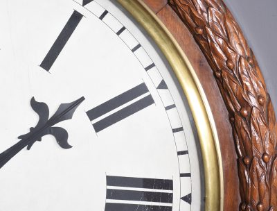 Monumental Mahogany Framed Fuse Wall Clock - Image 5