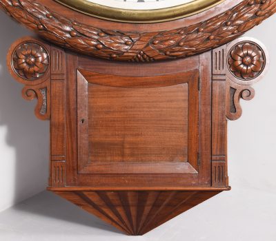 Monumental Mahogany Framed Fuse Wall Clock - Image 7
