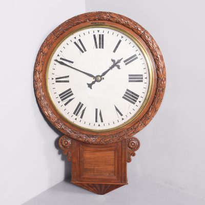 Monumental Mahogany Framed Fuse Wall Clock - Image 8