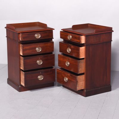 Pair of Neat Size Mahogany Chest of Drawers with Three-Quarter Galleries - Image 2
