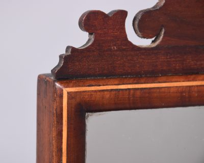 Rare, Neat-Sized Inlaid Mahogany Apprentice-Piece Regency Dressing Mirror - Image 4