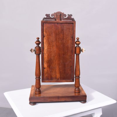 Rare, Neat-Sized Inlaid Mahogany Apprentice-Piece Regency Dressing Mirror - Image 6