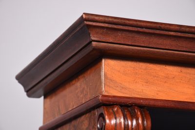 Mid-Victorian Burr Walnut Tall Open Bookcase of Desirable Proportions - Image 5