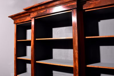 Early Victorian Breakfront Mahogany Open Bookcase - Image 4