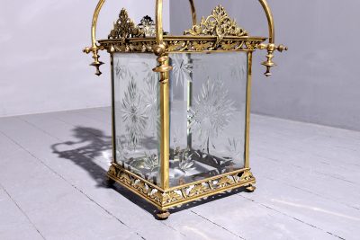 Exhibition Quality Glazed and Brass Hall Lantern - Image 4