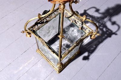 Exhibition Quality Glazed and Brass Hall Lantern - Image 5
