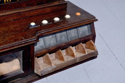 Victorian Wall Mounted Oak Cased Scoreboard - Image 4