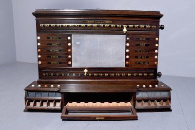 Victorian Wall Mounted Oak Cased Scoreboard - Image 6