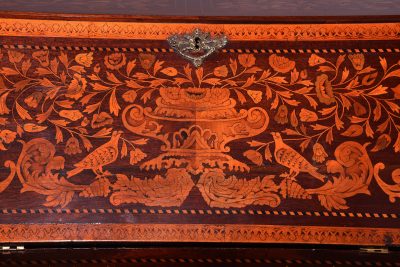 Magnificent Dutch Marquetry Inlaid Mahogany Bureau in Pristine Condition - Image 3