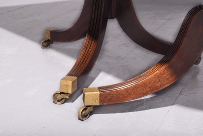 Regency Style Twin Pillar Mahogany Dining Table - Image 2