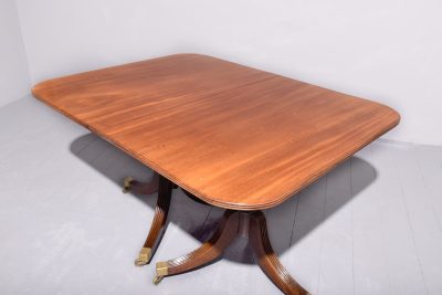 Regency Style Twin Pillar Mahogany Dining Table - Image 3