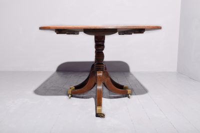 Regency Style Twin Pillar Mahogany Dining Table - Image 4