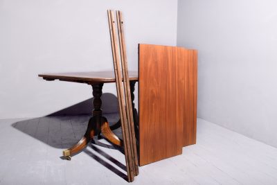 Regency Style Twin Pillar Mahogany Dining Table - Image 5
