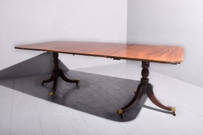 Regency Style Twin Pillar Mahogany Dining Table - Image 6