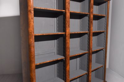 Attractive Victorian Burr Walnut 3 Section Open Bookcase - Image 3