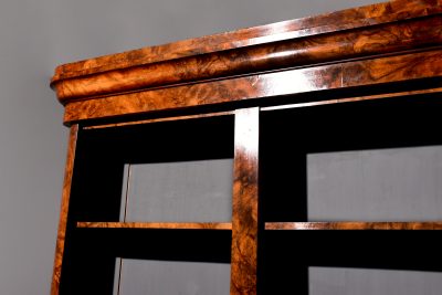 Attractive Victorian Burr Walnut 3 Section Open Bookcase - Image 4