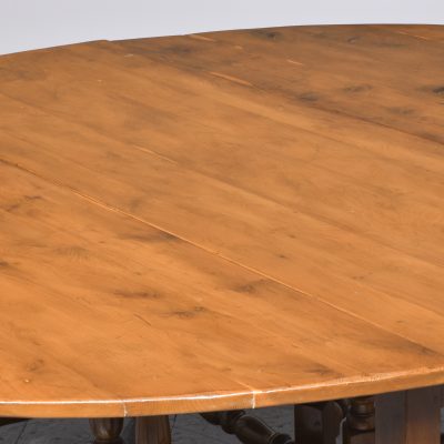 Rare Large Solid Yew Wood Gateleg Dining Table - Image 5