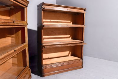 Pair of Quality Oak Three Section, Stacking Bookcases by Inglestants - Image 4