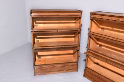 Pair of Quality Oak Three Section, Stacking Bookcases by Inglestants - Image 5