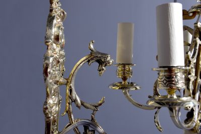 Large Pair of Brass 5 lamp Wall Sconces - Image 2