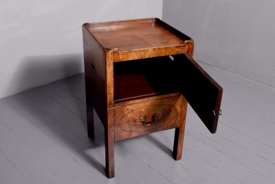 Large , inlaid mahogany George 3rd tray-top bedside locker. - Image 2