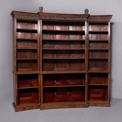 Stylish Mahogany Curved Open Bookcase - Image 2