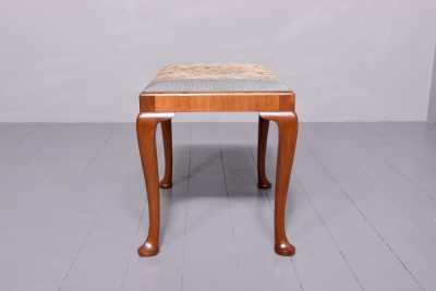 Quality mahogany Whytock and Reid stool with hand embroidered lift out tapestry seat - Image 2