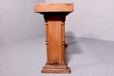 Narrow Pitch Pine Freestanding Table - Image 4
