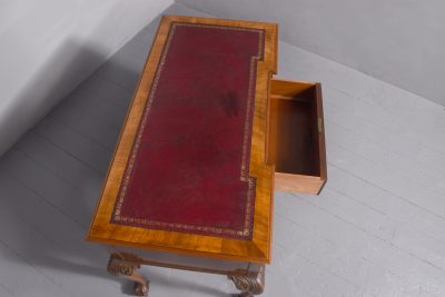 Quality Chippendale Style Freestanding Burr Walnut Writing Desk - Image 5