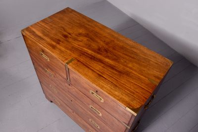 Mahogany Two Part Military Chest of Drawer - Image 3