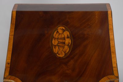 George III shaped-front inlaid mahogany knife box (adapted). - Image 2