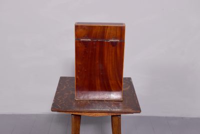George III shaped-front inlaid mahogany knife box (adapted). - Image 5