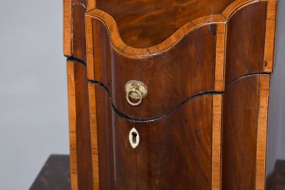 George III shaped-front inlaid mahogany knife box (adapted). - Image 6