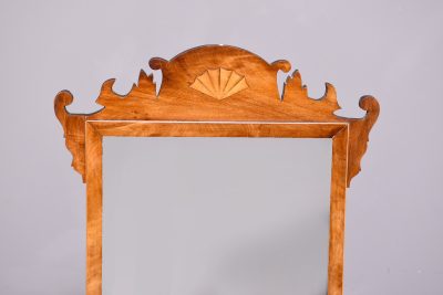 Chippendale style inlaid mahogany wall mirror - Image 2