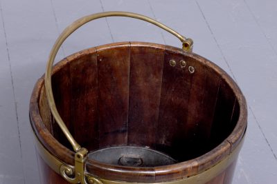 George III brass bound mahogany Irish peat Bucket - Image 3